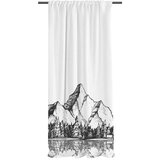 Butter Kings Črno-bela zavesa iz bombažnega satena 110x250 cm Cabin in the Mountain – u