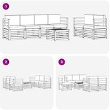  Set vanjskih sofa 7 pcs Bijela i svjetlosiva Poliester | shoptok.hr