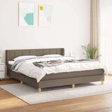  Box spring postelja z vzmetnico taupe 180x200 cm blago, (20895509) Cene
