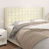  Vzglavje z ušesi krem 183x23x118/128 cm umetno usnje, (20954096) | Shoptok.si