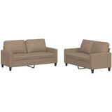  2-dijelni set sofa s jastucima boja cappuccina od umjetne kože | shoptok.hr