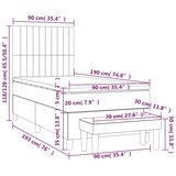  s oprugama i madracem smeđesivi 90x190 cm od tkanine | shoptok.hr