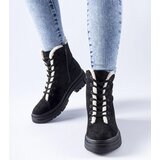 Gemre Pompei insulated black ankle boots made of eco-suede | shoptok.hr