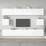  6-dijelni set TV ormarića sjajni bijeli drveni | shoptok.hr