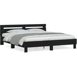  Okvir kreveta s uzglavljem crni 180x200 cm konstruirano drvo | shoptok.hr