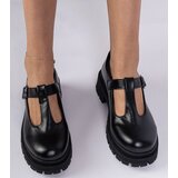 Gemre Black platform derby shoes made of eco-leather Nella | Shoptok.si