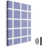  Slika - Lines and Symmetry - Expressive White Grid on a Blue Background 40x60 Akustična | shoptok.hr