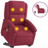 Maison Chic Električni masažni naslanjač - Relax naslanjač s funkcijo vstajanja rdeč žamet, (22061255) | Shoptok.si