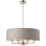  Endon 94415 - Luster na lancu HIGHCLERE 8xE14/40W/230V siva/sjajni hrom | Eponuda.com