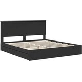 Krevet s od storage Crna 200 x 200 cm Konstruirano drvo | Eponuda.com