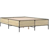  Okvir za krevet boja hrasta 150x200cm konstruirano drvo i metal | shoptok.hr