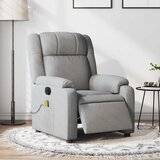 vidaXL električni masažni naslanjač svetlo sivo blago | Shoptok.si