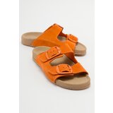 LuviShoes CHAMB Orange Suede Genuine Leather Women's Slippers. cene