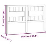  Uzglavlje za krevet bijelo 140,5x4x100 cm od masivne borovine | shoptok.hr