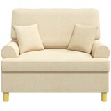  Fotelja s jastučićima Krem Tkanina | shoptok.hr