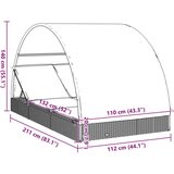 LEŽAJ za sunčanje za 2 osobe crni 211 x 112 x 140 cm poliratan | shoptok.hr