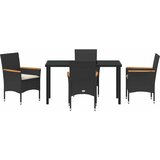 Vrtni set za objed 5 kom. Crna poliratan | shoptok.hr