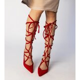 Gemre Red stiletto sandals with rhinestones Merlin | ePonuda.com