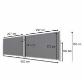  LUARO kutna bočna tenda za terasu, uvlačiva 180 x 620 cm, siva | shoptok.hr