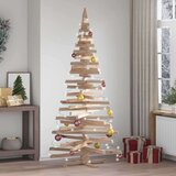 vidaXL Božična drevesa z stojalom Naravna 210 cm Trdna borovina | Shoptok.si