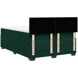  s oprugama i madracem tamnozeleni 160x200 cm baršunasti | shoptok.hr