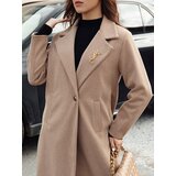 DStreet Płaszcz damski oversize MANTOVA długi kamelowy | shoptok.hr