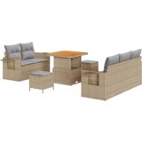  Set od 8 dijelova vrtne sofe s jastučićima bež poli ratan akacija | shoptok.hr