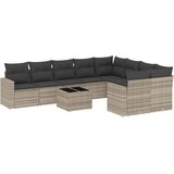  10-dijelni set vrtnih sofa poliratan s jastucima svijetlosivi | shoptok.hr