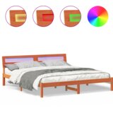  Konstrukcija postelje Rjava 200 x 200 cm Masivno borovo les, (5000123934) | Shoptok.si