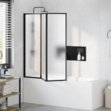 Tuš paravan Crna 132 x 2 x 140 cm Aluminij i PP | shoptok.hr