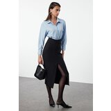 Trendyol Black Fitted Shirt Detail Maxi Woven Dress | ePonuda.com