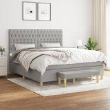 The Living Store Box spring postelja z vzmetnico svetlo siva 180x200 cm blago - Box Spring Postelja, (21515567) Cene