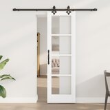 vidaXL Klizna vrata sa setom hardvera "ORKDAL" Bijela Čvrsta Drva i Staklo, Unutarnja vrata s staklom "ORKDAL" Bijela 61x198,5x4 cm Cijene