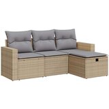 Maison Chic Seti vrtnega pohištva - Vrtna garnitura - Vrtni pohištvo set 4-delna z blazinami bež poli ratan, (21809779) | Shoptok.si