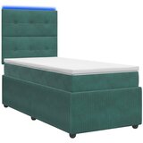  LED okvir za krevet s madracem Tamnozelena 100 x 200 cm Baršun | shoptok.hr