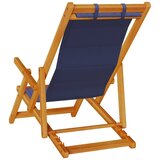 zložljiv stol za na plažo, trden akacijev les, modra | Shoptok.si