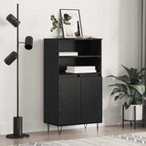 vidaXL Highboard s policom s pohranom s vratima Crna 60 x 36 x 110 cm Konstruirano drvo Cijene