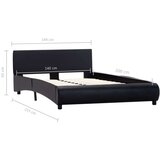  Posteljni okvir črno umetno usnje 140x200 cm, (20646068) | Shoptok.si