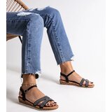 Gemre Black low wedge sandals Saila | ePonuda.com