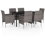 vidaXL 7-dijelni vrtni blagovaonski set s jastucima sivo-crni | shoptok.hr