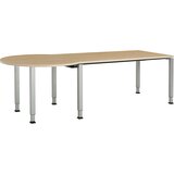 mauser Pravokotna miza, ŠxG 1600 x 800 mm, podnožje v obliki črke C na levi strani, plošča imitacija javorja, ogrodje aluminijasto srebrne barve | Shoptok.si