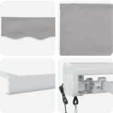 vidaXL Avtomatska Retraktibilna Tenda Svetlo Siva 350x250 cm, Tenda za zamenjavo tkanine za okvir 3.5x2.5 m Svetlo Siva | Shoptok.si