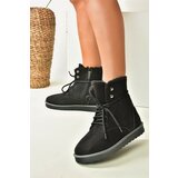 Fox Shoes Women's Black Suede, Shearling Boots Cene