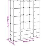  Modularni ormarić s 18 pretinaca bijeli 37 x 146 x 180,5 cm | shoptok.hr