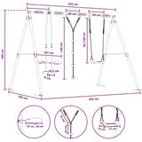  Set vanjskih ljuljački Šareni Čelik i PE - Crvena Gležnjača + disk za ljuljanje + klizač | shoptok.hr