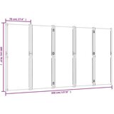 Sobna Paravan 5-delni temno moder 350x180 cm | Shoptok.si