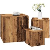  Pomoćni stolići 3 kom. Staro drvo obrađeno drvom | shoptok.hr
