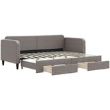  The Living Store Izvlečna dnevna postelja s predali taupe 80x200 cm blago - Izvlečna Dnevna Postelja, (21498821) | Shoptok.si