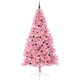 vidaXL Umjetna preddekorirana božićna jelka Roza 240 cm PVC | Shoptok.si