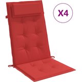  Jastuci za stolicu s visokim naslonom 4 kom crveni od tkanine | shoptok.hr